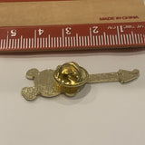 Skull Cross Bones Guitar Lapel Hat Pin AD
