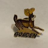Golden British Columbia Deer Logo Lapel Hat Pin