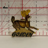 Golden British Columbia Deer Logo Lapel Hat Pin