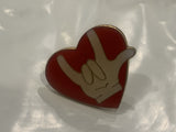 I Love You Hand Sign Heart Lapel Hat Pin