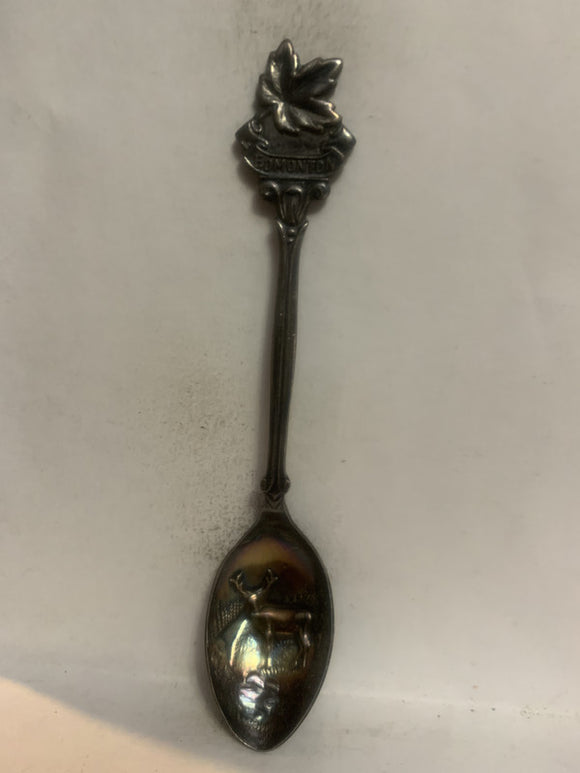 Edmonton Alberta Deer Maple Leaf Souvenir Spoon