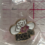 CWL Wild Rose Flower White Hat 2001  Lapel Pin