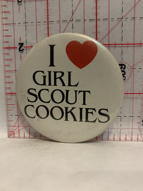 I Love girl scout cookies Button Pinback