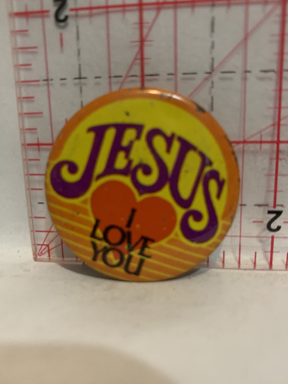 Jesus I Love You Button Pinback