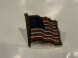 Waving USA American Flag Lapel Hat Pin