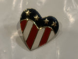 USA American Flag on a Heart Lapel Hat Pin