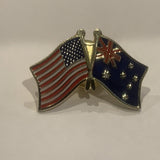 USA New Zealand Friendship Flags Lapel Hat Pin AE