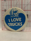 I Love Trucks Logo Button Pinback