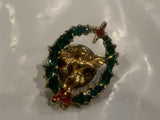 GuardianAngel Cherub Christmas Wreath Lapel Hat Pin