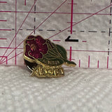 Alberta Wild Rose Flower  Lapel Pin