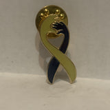 Ribbon Black White Arms Lapel Hat Pin