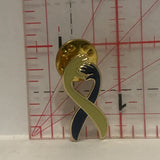 Ribbon Black White Arms Lapel Hat Pin