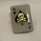 Ace of Spades Playing Card Skull and Cross Bones Lapel Hat Pin AF