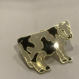 Black & White Holstein Dairy Cow Lapel Hat Pin AF