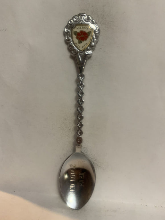 Red Lodge Park Alberta Wild Rose Flower Souvenir Spoon