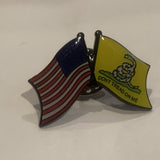 USA Don't Tread on Me Friendship Flags Lapel Hat Pin AF