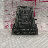 Old CPR Bridge Red Deer Alta Alberta  Lapel Pin