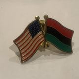 USA Pan-African Friendship Flags Lapel Hat Pin AG