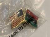 USA Pan African Friendship Flags Lapel Hat Pin