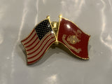 USA United States Marine Corps Friendship Flags Lapel Hat Pin