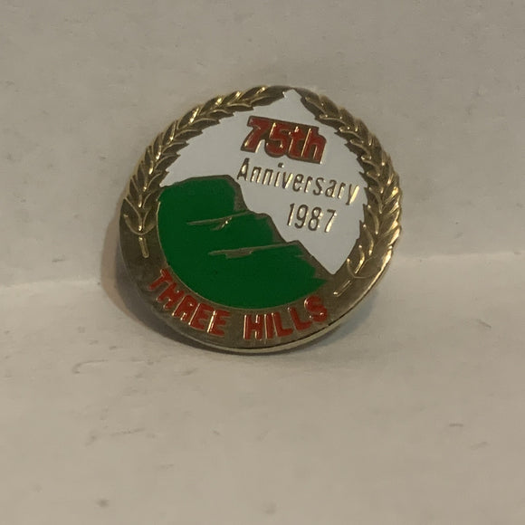 75th Anniversary 1987 Three Hills Alberta Lapel Hat Pin
