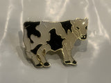 Black & White Dairy Cow Holstein Lapel Hat Pin