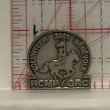 RCMP / GRC Volunteer 2001 Benevole Lapel Hat Pin