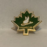 Properties Winged Skate Blade Green Maple Leaf Lapel Hat Pin
