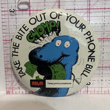 ROLM Telecommunications Dinosuar Bite out Phone Bill Advertising Button Pinback