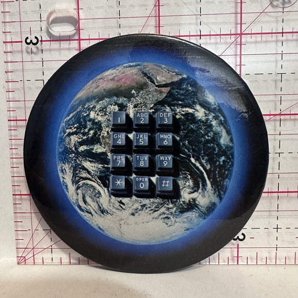 Earth Telephone Logo Advertising Button Pinback