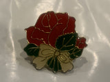 Red Rose Flower Lapel Hat Pin