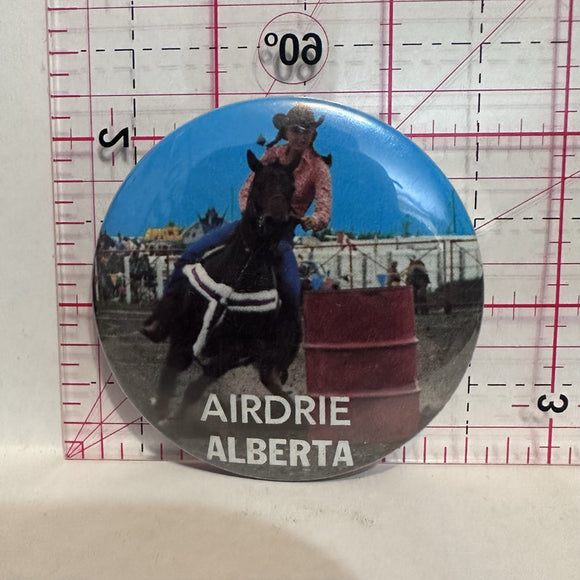 Airdrie Alberta Rodeo Souvenirs Button Pinback