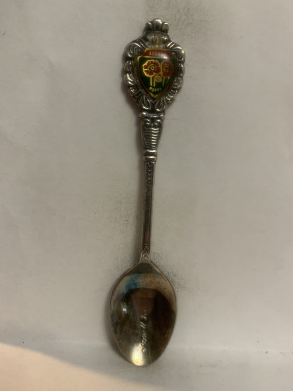 Powell River BC August Poppy Flower Souvenir Spoon