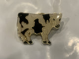 Black & White Dairy Cow Holstein Lapel Hat Pin