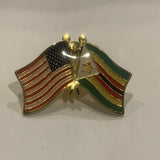 USA Zimbabwe Friendship Flags Lapel Hat Pin AH