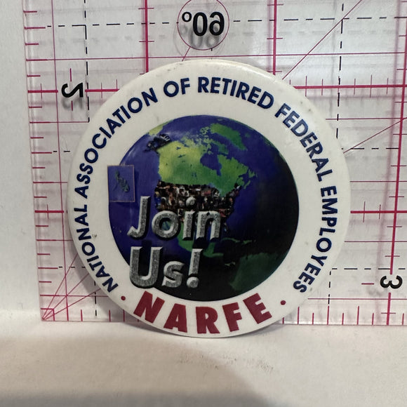 NARFE Join us National Association of Retired Federal Employees Clubs Button Pinback