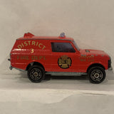 Red District 3 Fire Department Range Rover 1/60 Majorette Diecast Cars CO