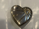 Shining Heart on a Heart Lapel Hat Pin