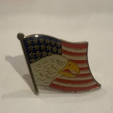 Eagle on a USA American Flag Lapel Hat Pin AI