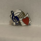 Music Note Heart Lapel Hat Pin