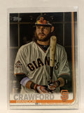 #53 Brandon Crawford   San Francisco Giants 2019 Topps Series One Baseball Card