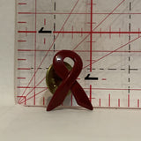 Red Ribbon Lapel Hat Pin