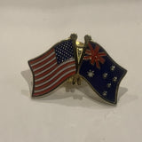 USA New Zealand Friendship Flags Lapel Hat Pin AI