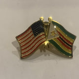 USA Zimbabwe Friendship Flags Lapel Hat Pin AI