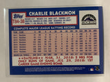 #T84-38 Charlie Blackmon Colorado Rockies 2019 Topps Series One Baseball Card