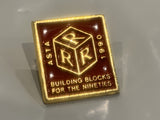 ASTA 1990 Building Blocks for the Nineties Logo Lapel Hat Pin