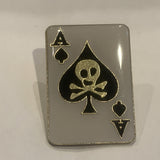 Ace of Spades Playing Card Skull and Cross Bones Lapel Hat Pin AI