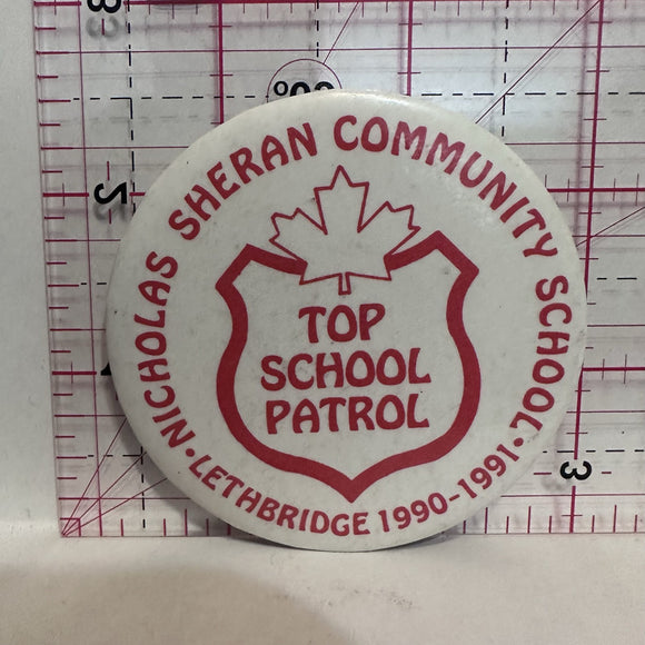 Nicholas Sheran Community School Lethbridge 1990 91  Button Pinback