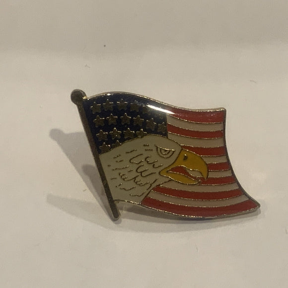 Eagle on a USA American Flag Lapel Hat Pin AJ
