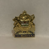 Stan Woloshyn MLA Alberta Coat of Arms Lapel Hat Pin